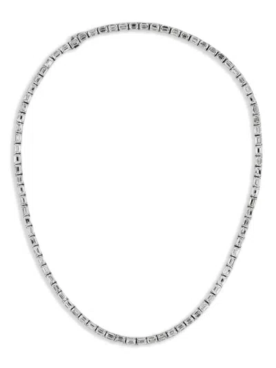 Jewels Aficionado 14k White Gold Diamond Necklace In Metallic