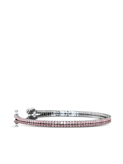 Jewels Aficionado 14k White Gold Diamond Tennis Bracelet In Pink