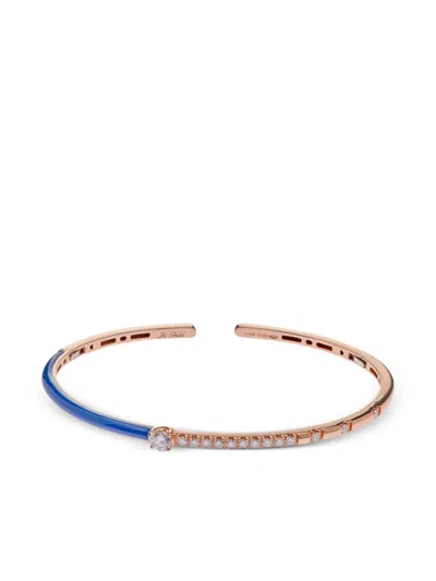 Jewels Aficionado 18k Rose Gold Diamond Cuff In Blue