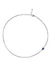 Jewels Aficionado 18k White Gold Diamond And Sapphire Necklace