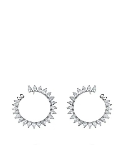 Jewels Aficionado 18k White Gold Diamond Earrings