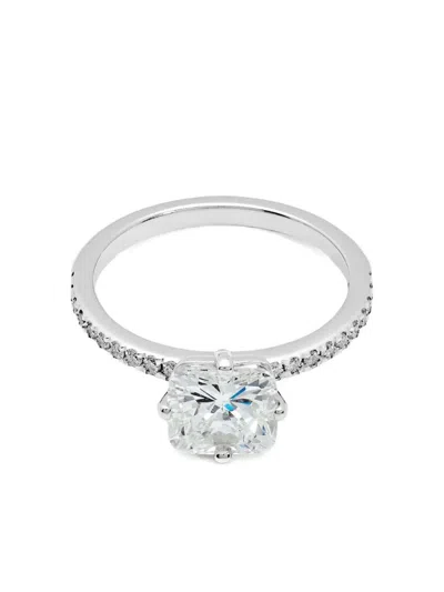 Jewels Aficionado 18k White Gold Diamond Engagement Ring In Metallic