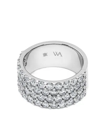Jewels Aficionado 18k White Gold Diamond Ring In Metallic