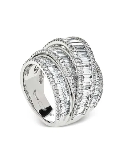 Jewels Aficionado 18k White Gold Diamond Ring In Silver