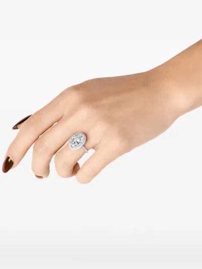 Jewels Aficionado 18k White Gold Diamond Ring In Silver