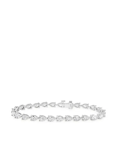 Jewels Aficionado 18k White Gold Diamond Tennis Bracelet In Silver