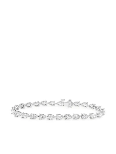 Jewels Aficionado 18k White Gold Diamond Tennis Bracelet In Silver