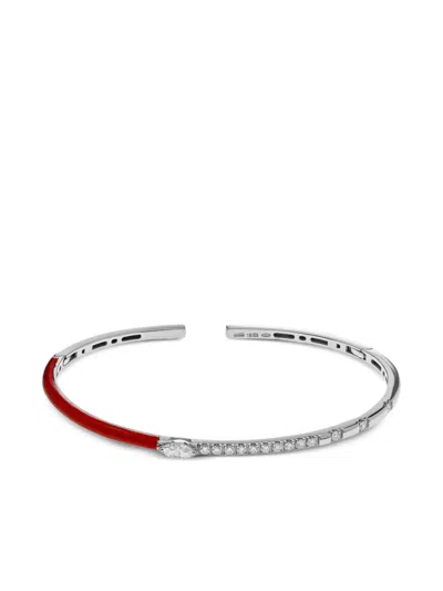 Jewels Aficionado 18k White Gold Embellished Diamond Bangle In Multi