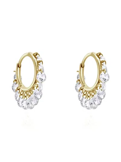 Pre-owned Jewels Aficionado 18k Yellow Gold Diamond Hoops