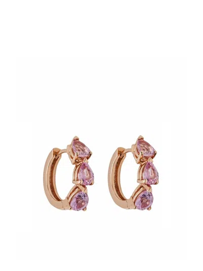 Jewels Aficionado 18kt Rose Gold Pink Sapphire Earrings
