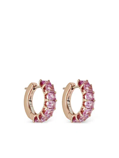 Jewels Aficionado 18kt Rose Gold Pink Sapphire Earrings