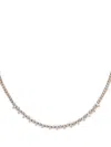 Jewels Aficionado 18kt Rose Gold Tennis Diamond Necklace In Pink