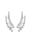 Jewels Aficionado 18kt White Gold Diamond Ear Cuffs In Silver