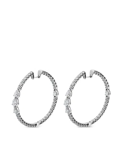 Jewels Aficionado 18kt White Gold Diamond Earrings In Silver