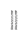 Jewels Aficionado 18kt White Gold Diamond Large Hoop Earrings In Silver