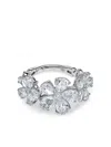 Jewels Aficionado 18kt White Gold Flower Diamond Ring In 银色