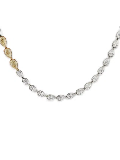 Jewels Aficionado 18kt White Gold Riviére Tennis Necklace In Silver