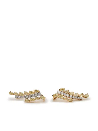 Jewels Aficionado 18kt Yellow Gold Diamond Ear Climbers