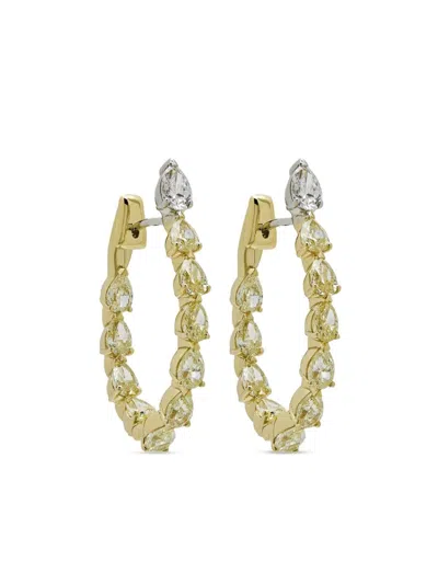 Jewels Aficionado 18kt Yellow Gold Diamond Hoop Earrings