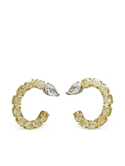 Jewels Aficionado 18kt Yellow Gold Diamond Hoop Earrings