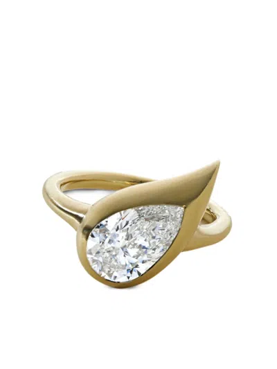Jewels Aficionado 18kt Yellow Gold Mika Diamond Pinky Ring In ゴールドトーン