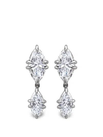 Jewels Aficionado Celestia Diamond Drop Earrings In Silver