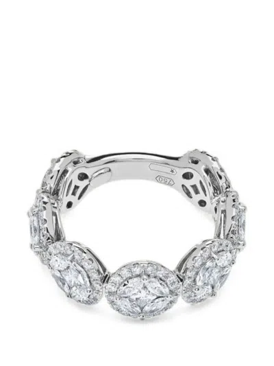 Jewels Aficionado Diamond Halo Ring In Metallic