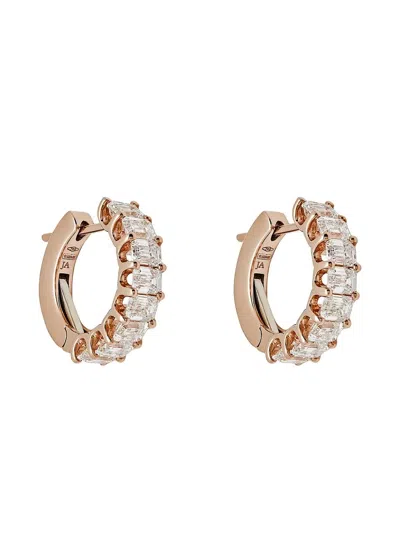 Pre-owned Jewels Aficionado Diamond Hoop Earrings In Pink