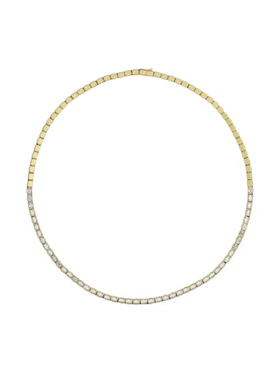 Pre-owned Jewels Aficionado Diamond Tennis Necklace In Gold