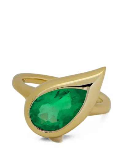 Jewels Aficionado Mika Emerald Pinky Ring In Gold
