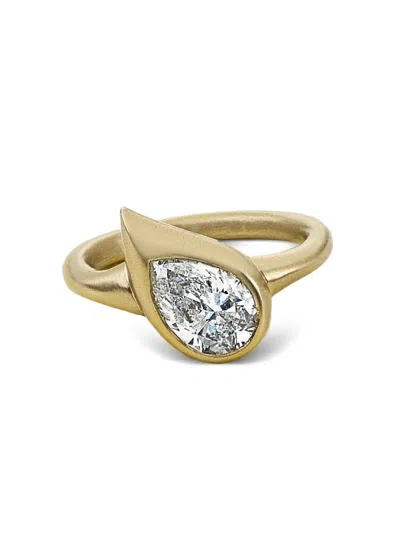 Jewels Aficionado Mini 18k Yellow Gold Mika Diamond Pinky Ring