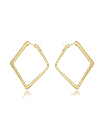Pre-owned Jewels Aficionado Square Gold Hoop Earrings