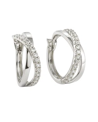 Jewels By Viomo 14k 0.22 Ct. Tw. Diamond Hoop Earrings In Metallic