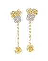 Jewels By Viomo 14k 0.70 Ct. Tw. Diamond Two Tone Flower Drop Earrings In Multi
