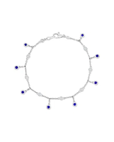 Jewels By Viomo 14k 0.88 Ct. Tw. Diamond & Sapphire By The Yard Dangle Bracelet In Transparent