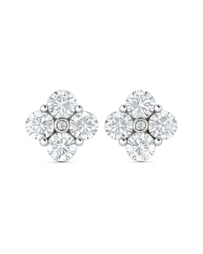 Jewels By Viomo 14k 1.23 Ct. Tw. Diamond Flower Stud Earrings In Gray