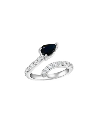 Jewels By Viomo 14k 1.64 Ct. Tw. Diamond & Sapphire Snake Ring In Metallic