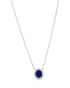 Jewels By Viomo 14k 2.28 Ct. Tw. Diamond & Sapphire North/south Pendant