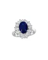 Jewels By Viomo 14k 4.28 Ct. Tw. Diamond & Sapphire Double Halo Ring