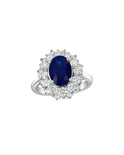 JEWELS BY VIOMO JEWELS BY VIOMO 14K 4.28 CT. TW. DIAMOND & SAPPHIRE DOUBLE HALO RING