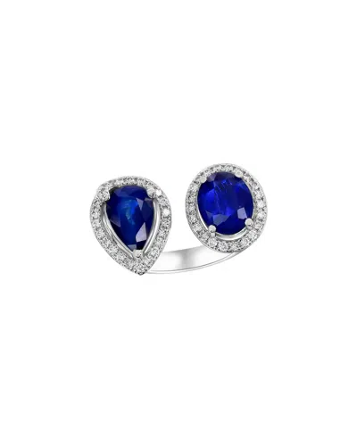 Jewels By Viomo 14k 4.70 Ct. Tw. Diamond & Sapphire Ring In Metallic