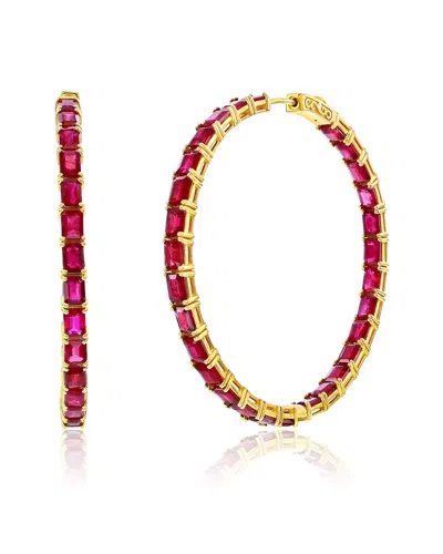 Jewels By Viomo 18k 15.70 Ct. Tw. Ruby Hoops In Purple