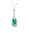 Jewels By Viomo 18k 15.88 Ct. Tw. Diamond & Emerald Pendant