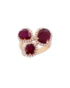 Jewels By Viomo 18k 5.94 Ct. Tw. Diamond & Ruby Three-stone Ring