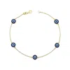 Jewelsty Fine Jewelry Women's Blue / Black / Gold Solid Gold Large Navy Blue Evil Eye Bracelet