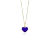 Jewelsty Fine Jewelry Women's Blue / Gold Mini Navy Blue Heart Necklace