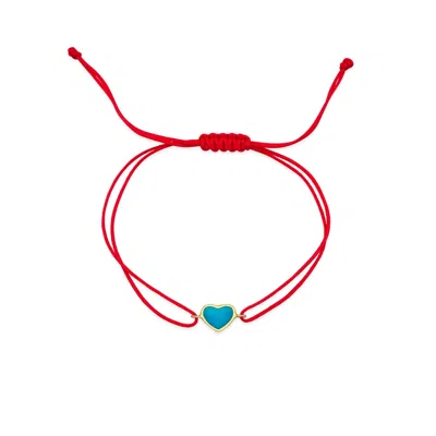 Jewelsty Fine Jewelry Women's Blue / Gold Ocean Blue Heart Rope Bracelet