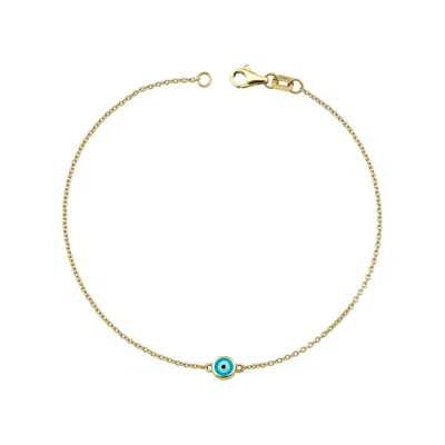 Jewelsty Fine Jewelry Women's Gold / Blue Ocean Blue Evil Eye Bracelet In Multi