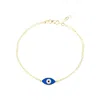 Jewelsty Fine Jewelry Women's Gold / Blue Solid Gold Double Chain Navy Blue Evil Eye Bracelet