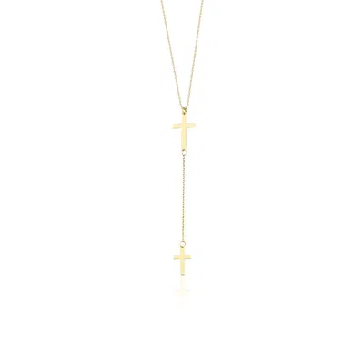 Jewelsty Fine Jewelry Women's Gold Cross Lariat Necklace